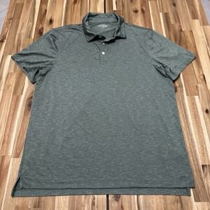 J Crew Performance Polo Shirt Mens XL Green Heathered Stretch Golf Collared